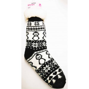 Ladies  Long Sherpa Homesocks with anti-skid